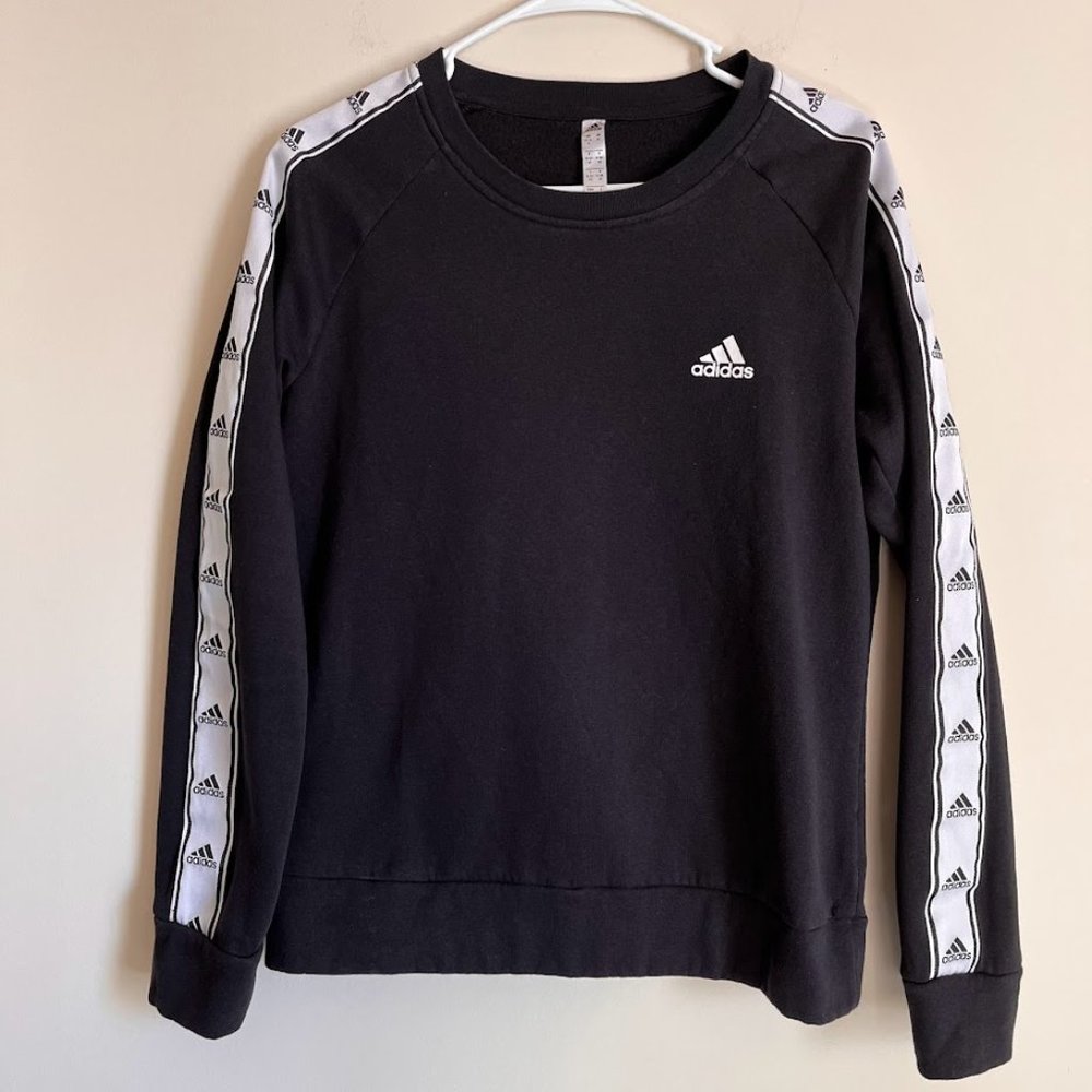 Adidas Women's Black Crew Neck Long Sleeve Sweatshirt, Medium